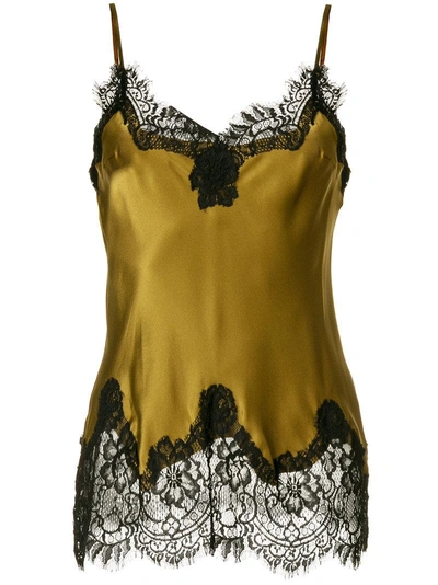 Gold Hawk Satin Lace Trim Camisole