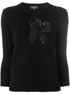 Rochas Bow-embroidered Knitted Top