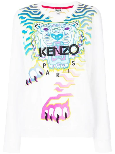 Kenzo Geo Tiger Sweatshirt In 01white