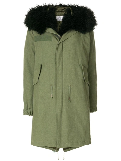 As65 Shearling Lined Parka In Green