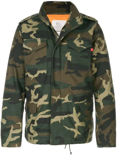 Alpha Industries Camouflage Windbreaker In Green