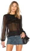 Free People Retro Femme Blouse In Black