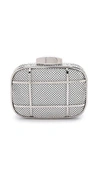 Whiting & Davis Cage Minaudiere Clutch In Silver
