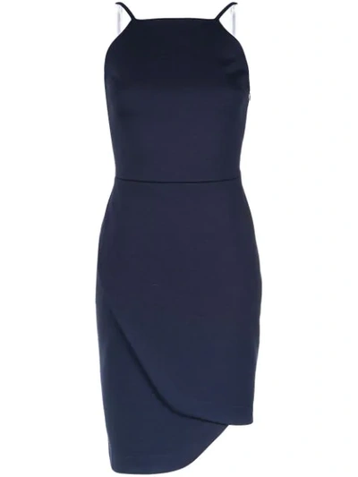 Gloria Coelho Asymmetric Short Dress In Blue