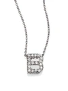 Roberto Coin Tiny Treasures Diamond & 18k White Gold Love Letter Initial Pendant Necklace In B