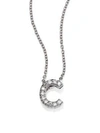 Roberto Coin Tiny Treasures Diamond & 18k White Gold Love Letter Initial Pendant Necklace In C
