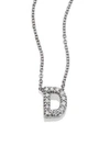 Roberto Coin Tiny Treasures Diamond & 18k White Gold Love Letter Initial Pendant Necklace
