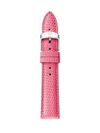 Michele Watches 16mm Vibrant Lizard Strap In Pink