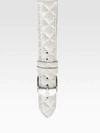 Michele Watches Women's Urban Quilted Leather Watch Strap/18mm In Whisper White