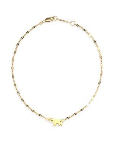 Jennifer Zeuner Jewelry Delaney Elephant 18k Yellow Gold Vermeil Anklet