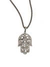 Nina Gilin Diamond Hamsa Pendant Necklace In Silver