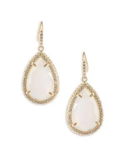 Abs By Allen Schwartz Anytime Anywhere Crystal Teardrop Earrings In Gold