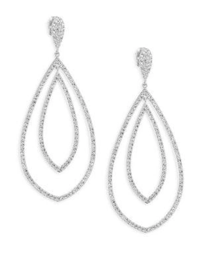 Adriana Orsini Crystal Double Drop Earrings In Silver