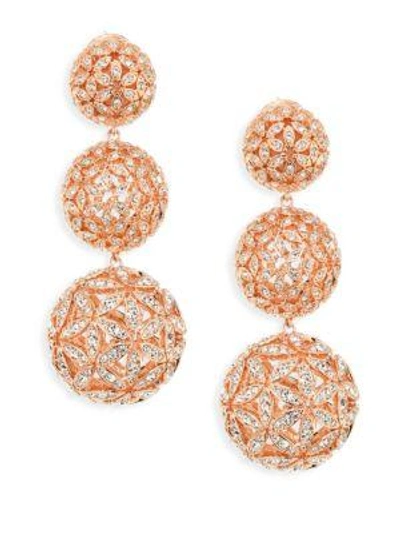 Adriana Orsini Anise Rose Gold-plated Ball Drop Earrings In Silver
