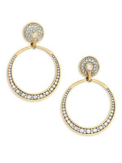 Plevé Women's 18k White Yellow Gold & White Diamond Drop Earrings