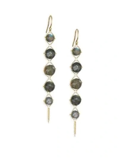 Amali Labradorite Drop Earrings In Yellow Gold