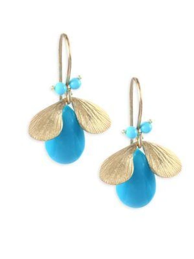 Annette Ferdinandsen Fauna Turquoise & 14k Yellow Gold Earrings