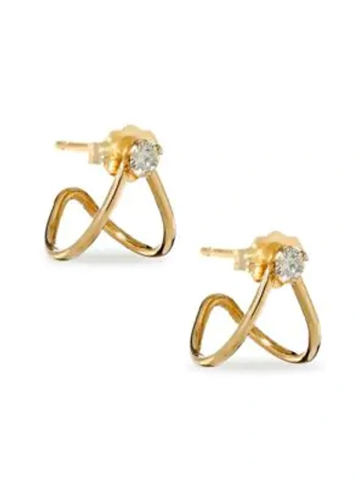 Zoë Chicco Women's Diamond & 14k Yellow Gold Split Earrings