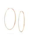 Lana Jewelry Women's Large Flat Magic 14k Rose Gold Hoop Earrings/2.5"
