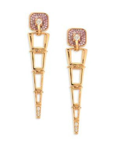 Plevé Opus Pink Diamond & 18k Yellow Gold Egyptian Drop Earrings