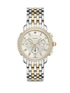 Michele Watches Sidney Chronograph Bracelet Watch In Silver