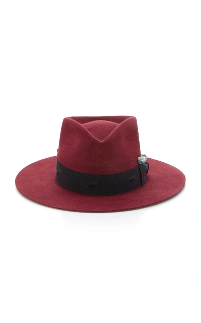 Nick Fouquet Turquoise Trail Felt Fedora In Burgundy