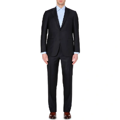 Canali Regular-fit Wool-twill Suit In Nero