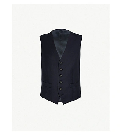 Gieves & Hawkes Single-breasted Wool Waistcoat In Navy