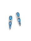 Nikos Koulis Women's Spectrum Tapered Diamond, London Blue Topaz & 18k White Gold Stud Earrings