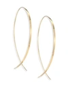 Lana Jewelry Women's Upside Down Large 14k Yellow Gold Flat Hoop Earrings/1.25"
