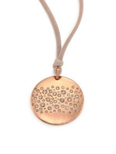 Lj Cross Constellation Champagne Diamond, Silk & 14k Rose Gold Pendant Necklace