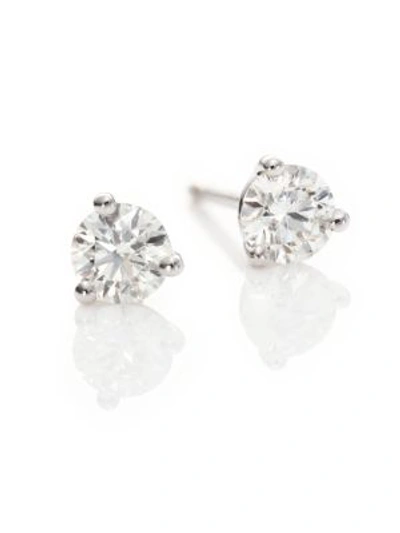 Hearts On Fire Women's Diamond & 18k White Gold Three-prong Stud Earrings