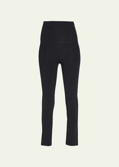 Khaite Harmony High-waisted Ankle-crop Leggings In Black