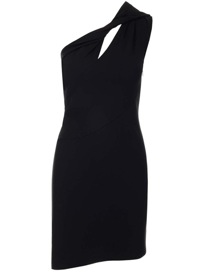 Givenchy Stretch Matte Jersey One-shoulder Minidress In Nero