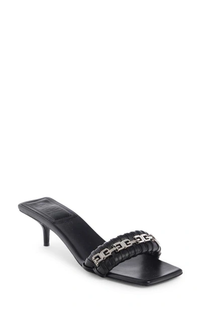 Givenchy G Woven 50 Black Mule Sandals