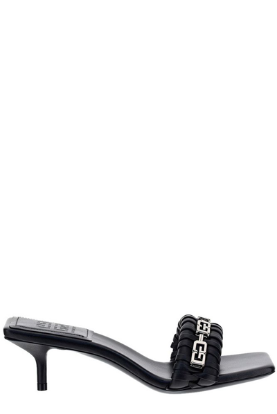 Givenchy G Woven 50 Black Mule Sandals
