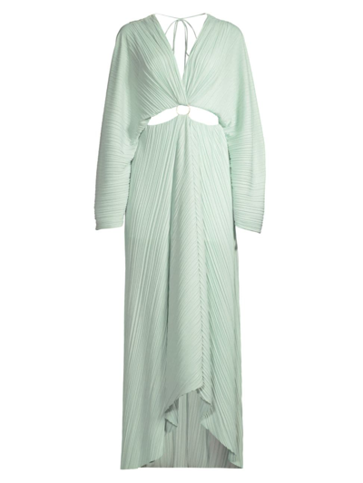 Significant Other Women's Akila Plissé Cut-out Maxi Dress In Green-lt