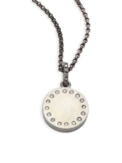 Rene Escobar Small Diamond & Sterling Silver Round Pendant Necklace