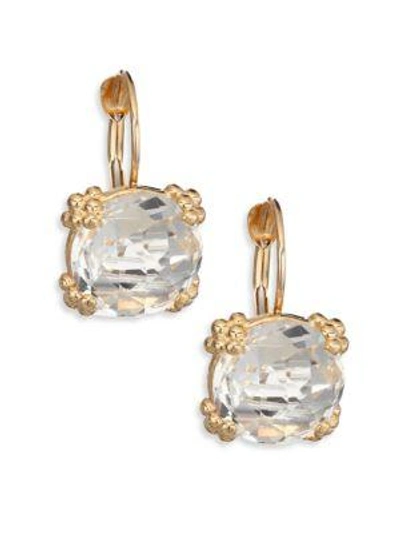 Anzie Women's Dew Drop Cluster White Topaz & 14k Yellow Gold Drop Earrings