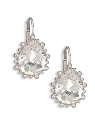 Anzie Dew Drop White Topaz Drop Earrings In Silver