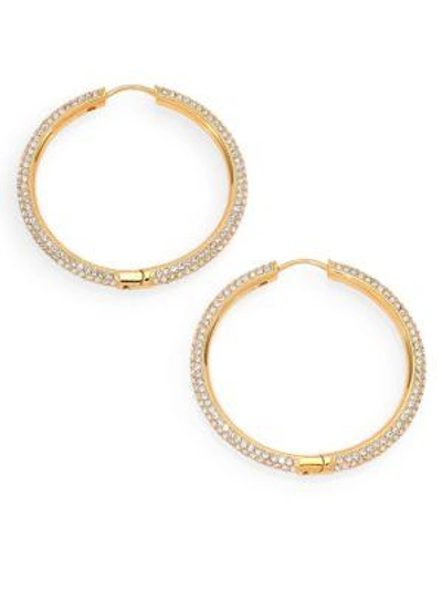 Adriana Orsini Women's 18k Yellow Goldplated & Crystal Pavé Hoop Earrings/1.4"