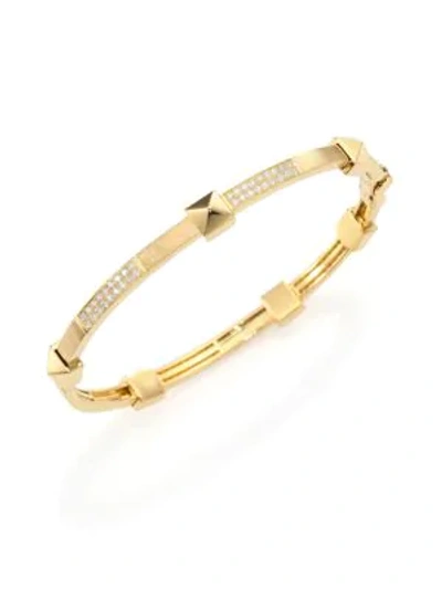 Marli Women's Pyramide Diamond & 18k Yellow Gold Boheme Oval Bangle Bracelet