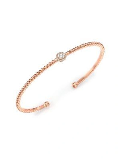 Marli Rock Candy Diamond & 18k Rose Gold Super Cuff Bracelet