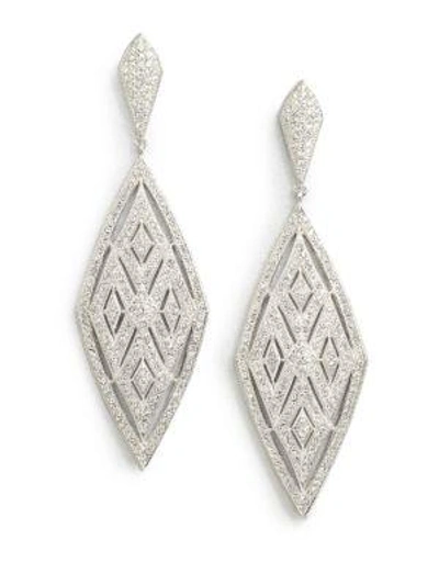 Adriana Orsini Cubic Zirconia Diamond-shape Drop Earrings In Rhodium