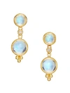 Temple St Clair Royal Blue Moonstone, Diamond & 18k Yellow Gold Double-drop Earrings