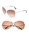 Tom Ford Colette Rimless Aviator Sunglasses In Pink-brown