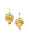 Temple St Clair Angel 18k Yellow Gold & Diamond Drop Earrings