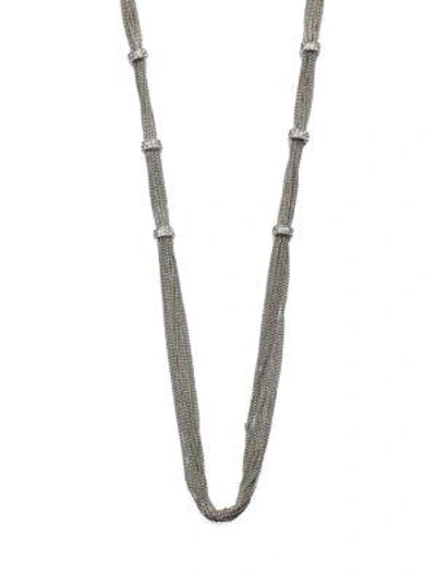 Abs By Allen Schwartz Pavé Rondelle Link Chain Necklace In Silver