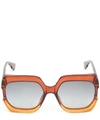 Dior Gaia Square Acetate Sunglasses In Brown Orange