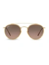Ray Ban Rb3647 51mm Iconic Round Aviator Sunglasses In Gold